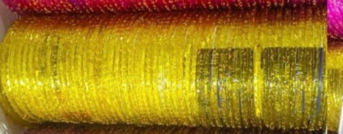 Yellow raindrop bangles