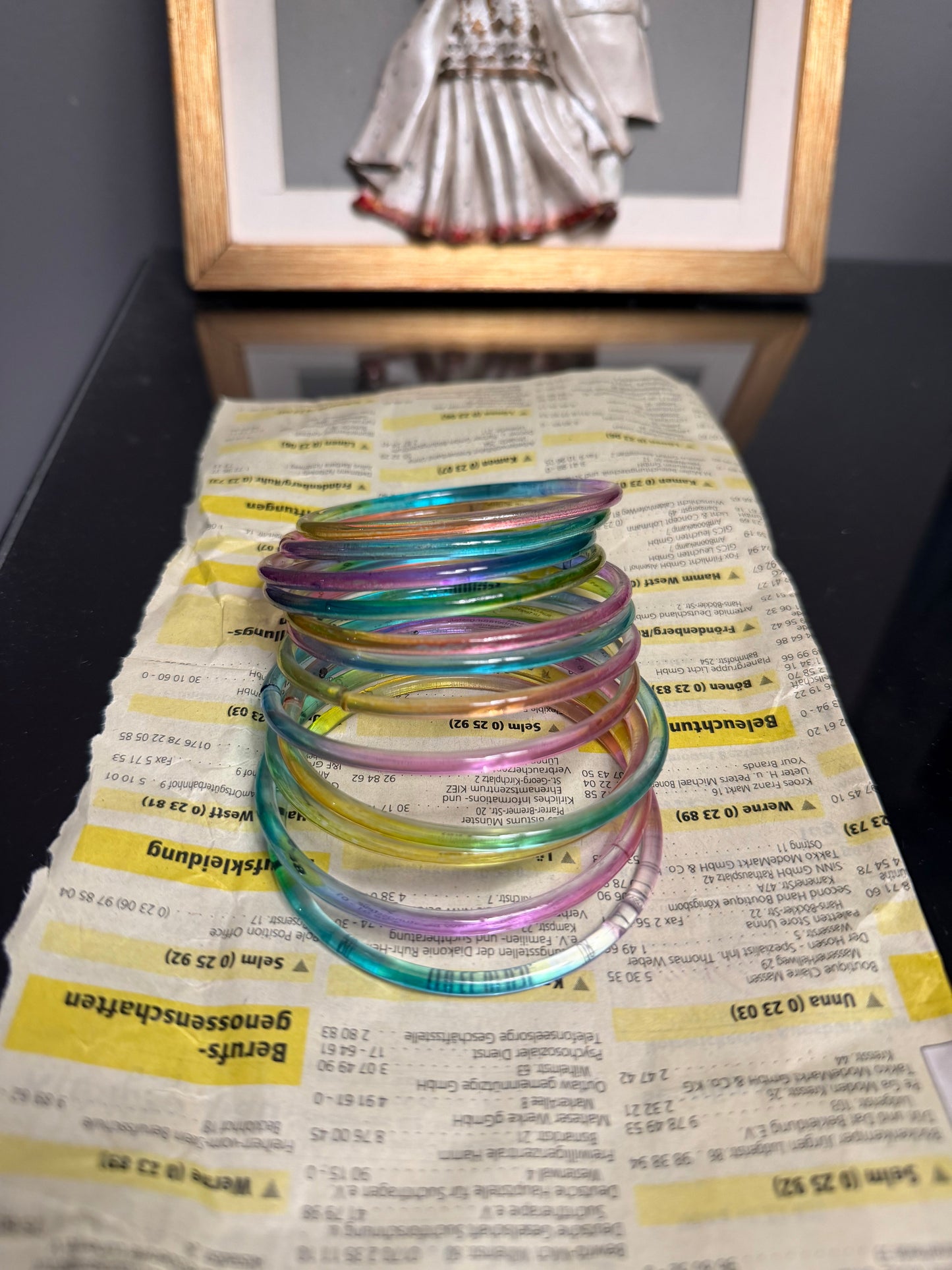 Pastel multi colored jelly bangles