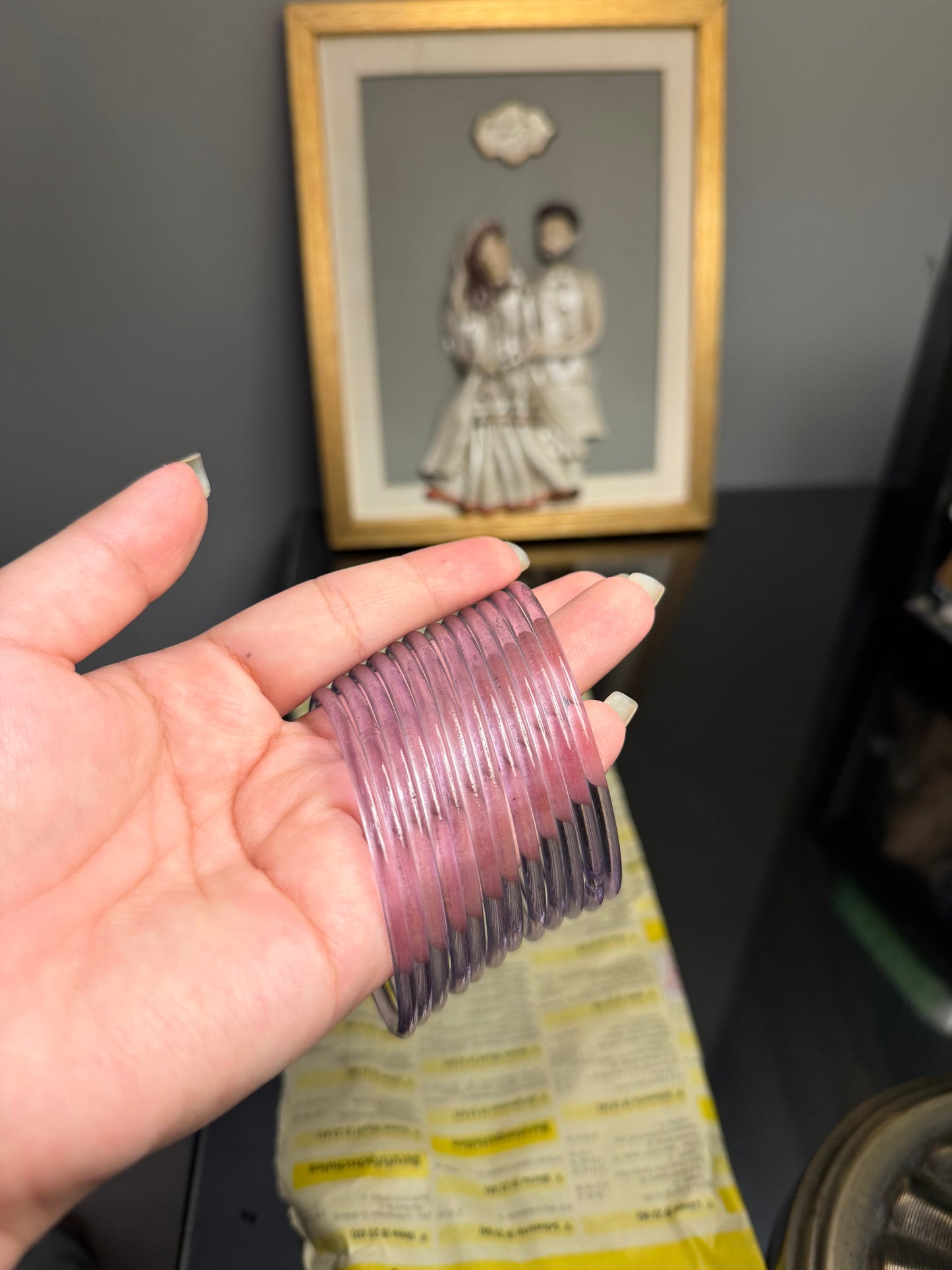 Lilac jelly bangles