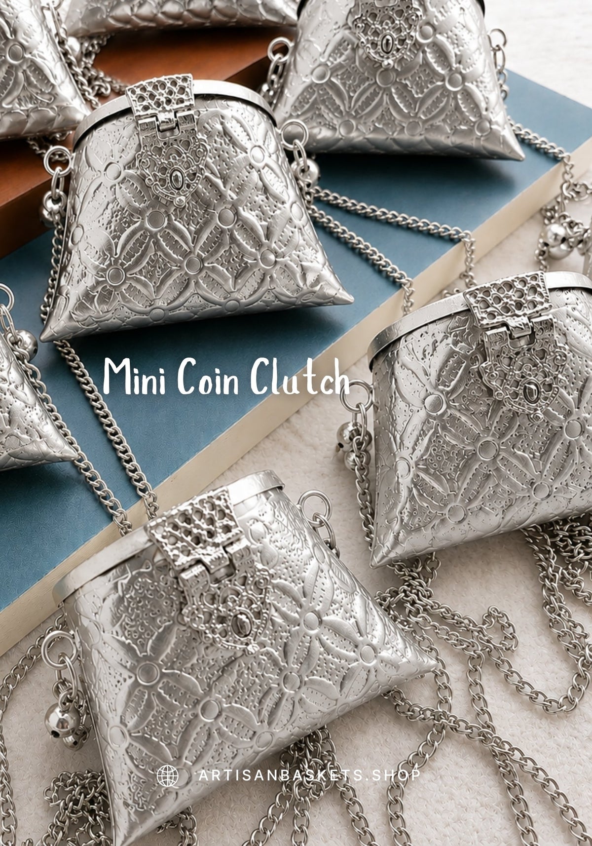 Mini Silver coin clutch
