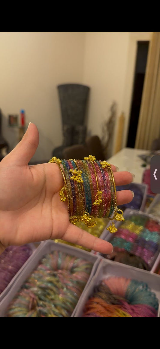 Dark multi only raindrop bangles without karay