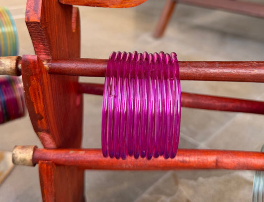 Shocking pink jelly bangles