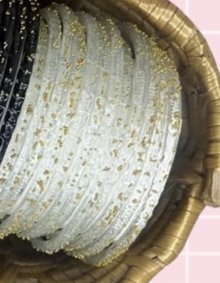 White raindrop bangles