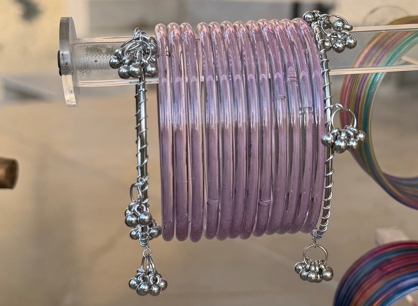Lilac jelly bangles