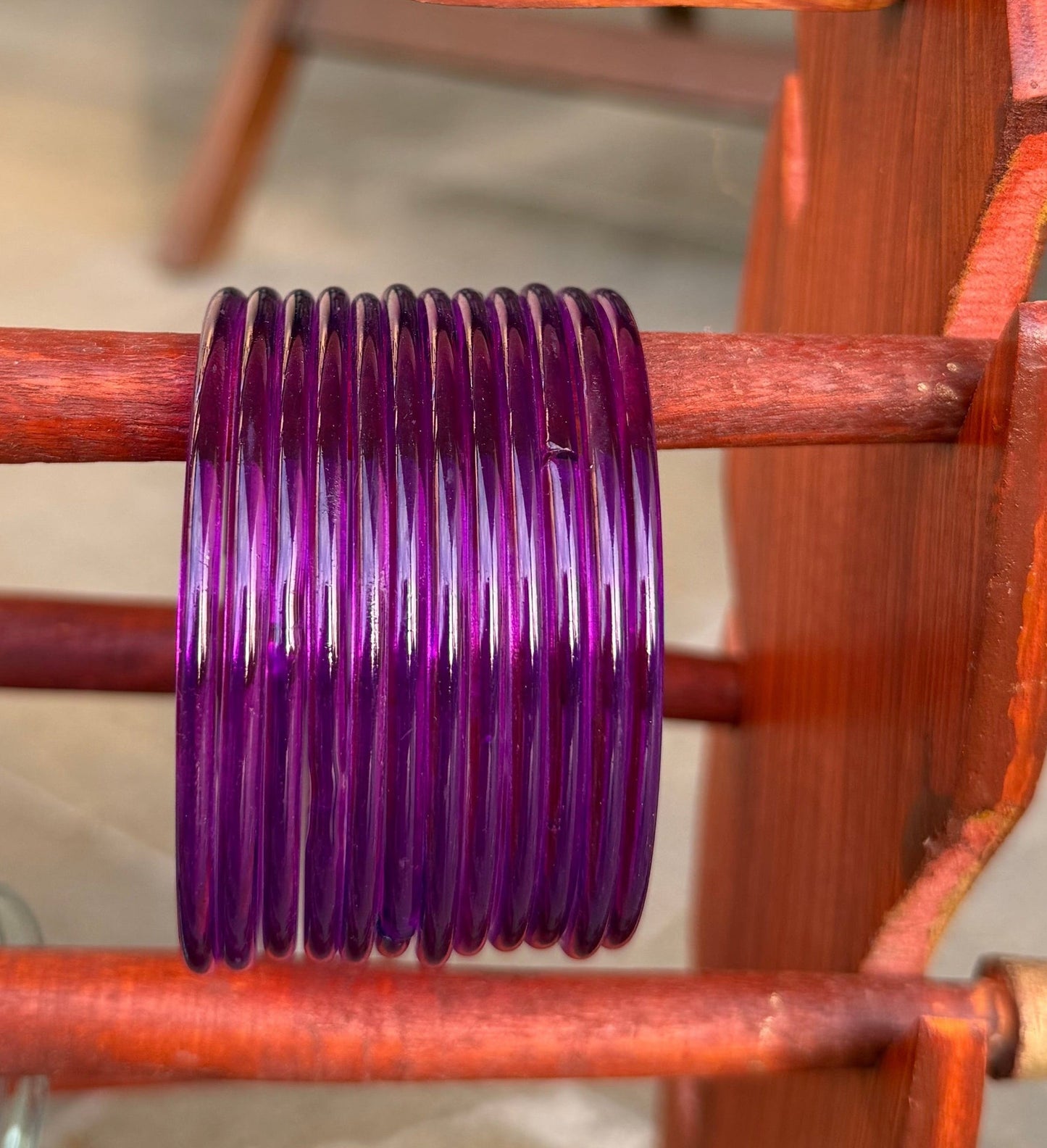 Plum jelly bangles