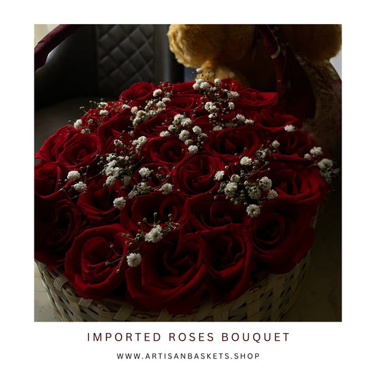 Imported roses basket