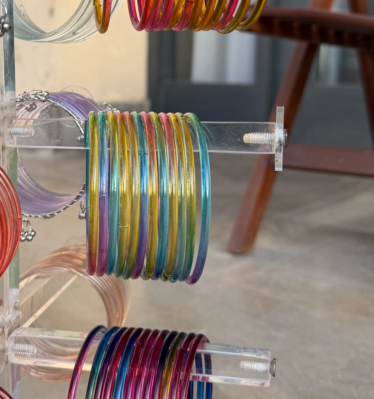 Pastel multi colored jelly bangles