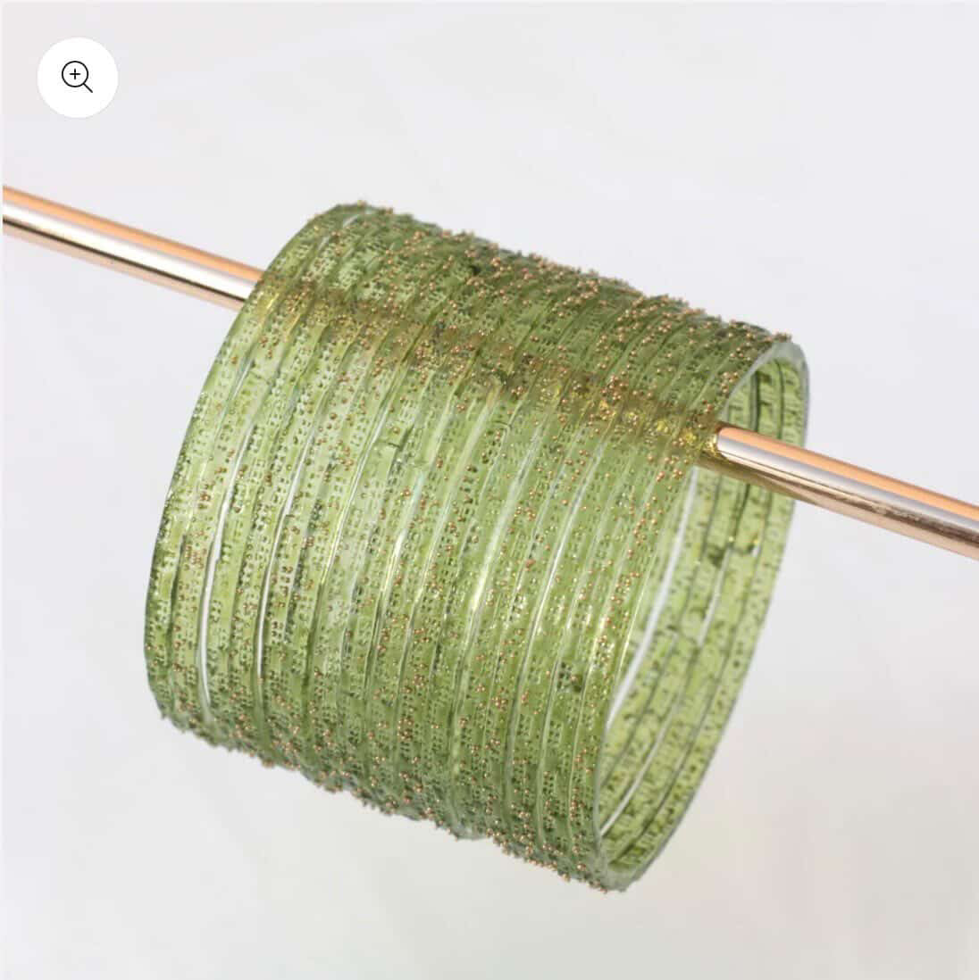 Light green raindrop bangles