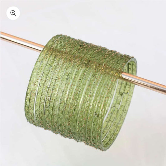Light green raindrop bangles